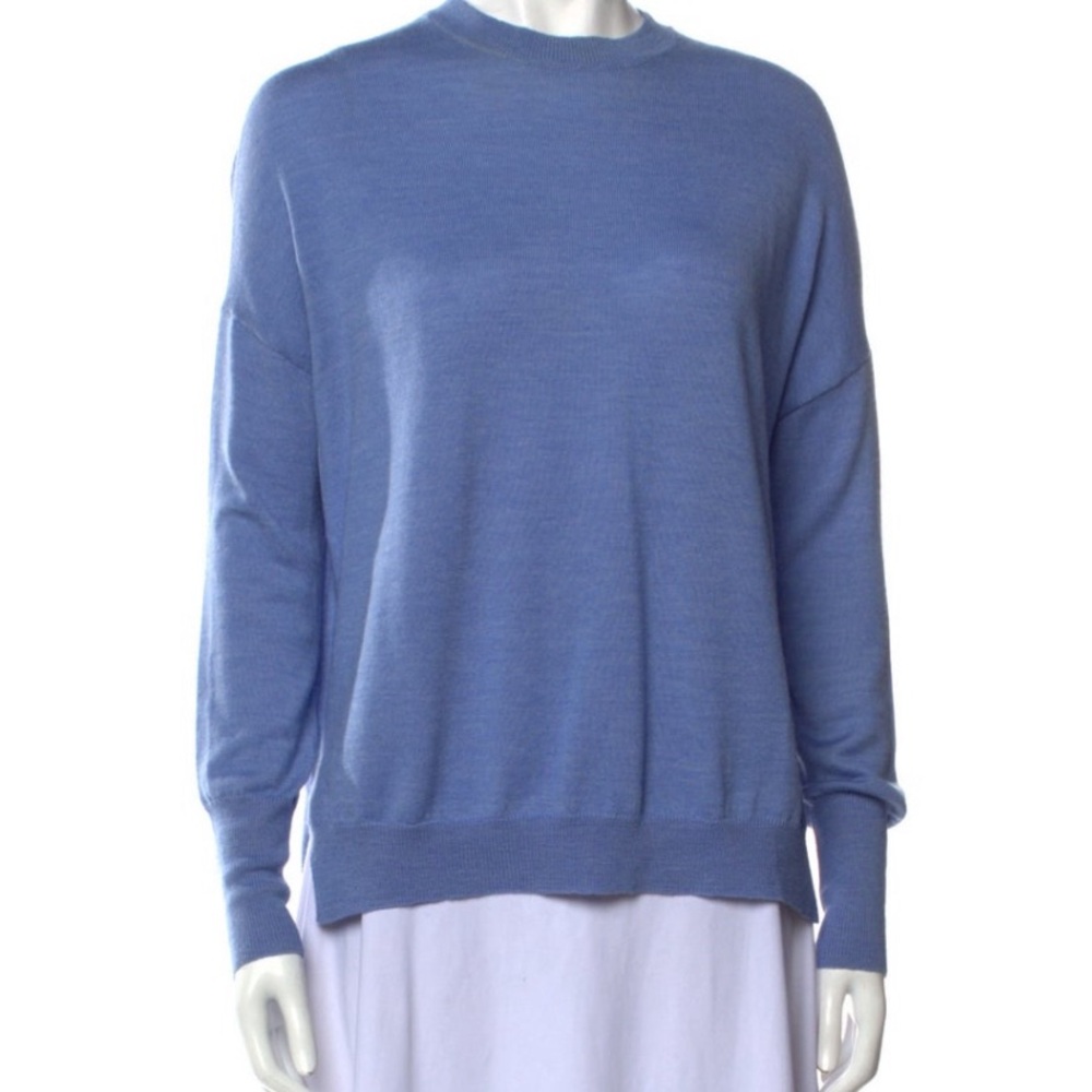 Casual Blue Knit Pullover